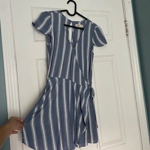 Blue and White Striped Romper